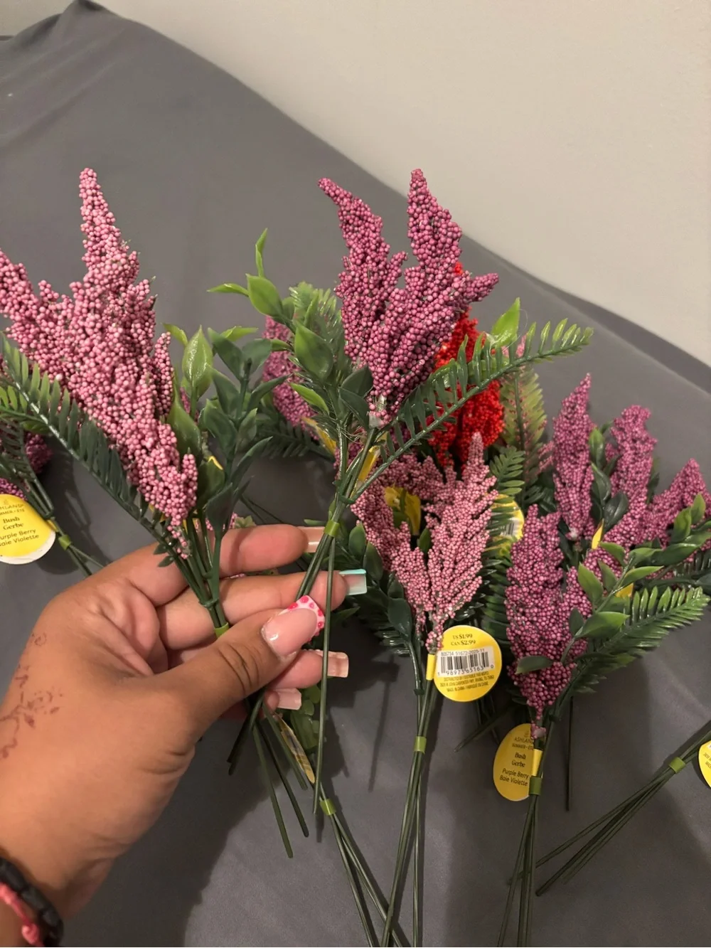 Ashland Decorative Pink, purple and red Artificial Heather Stem Bouquet